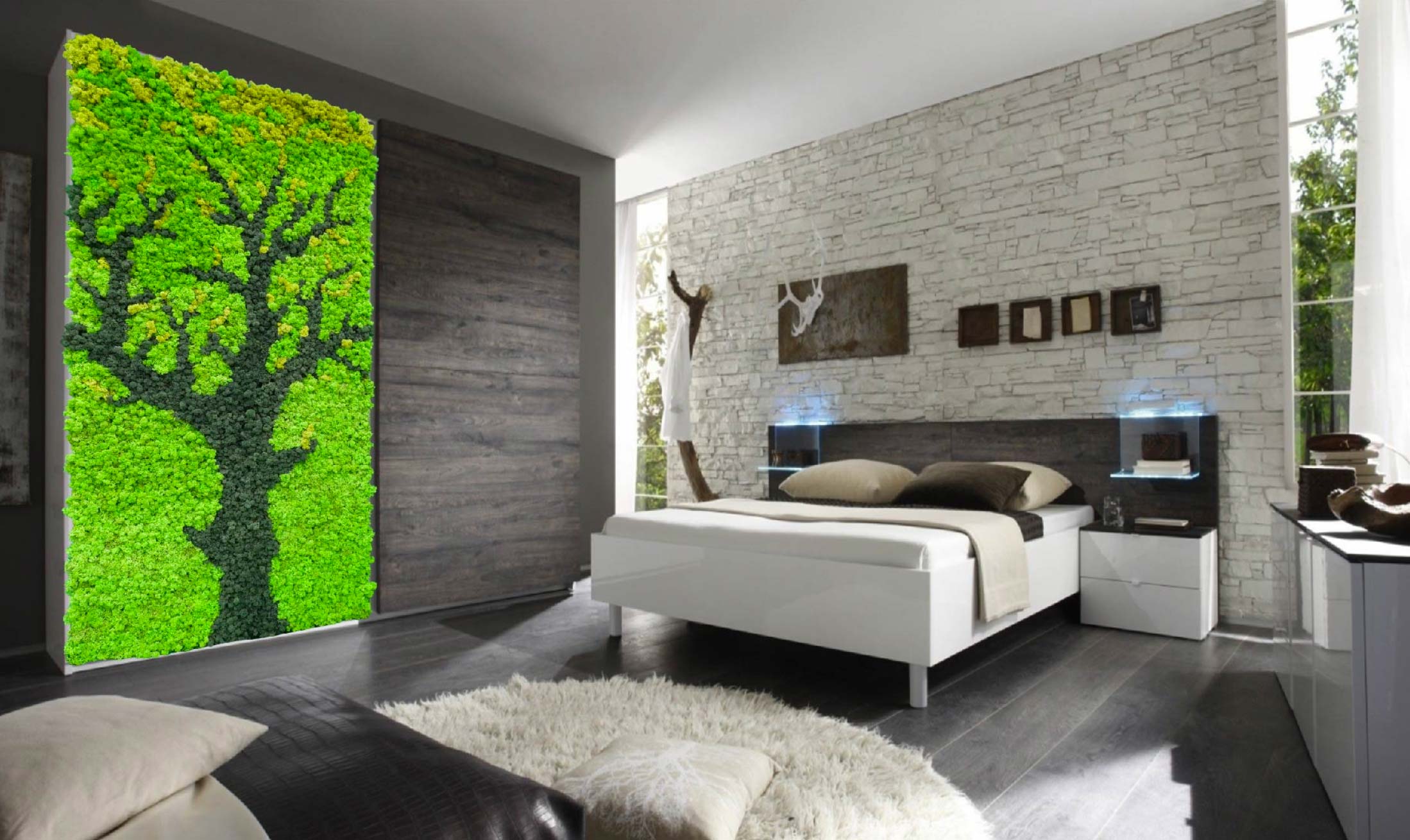 Mur végétal en lichen stabilisé